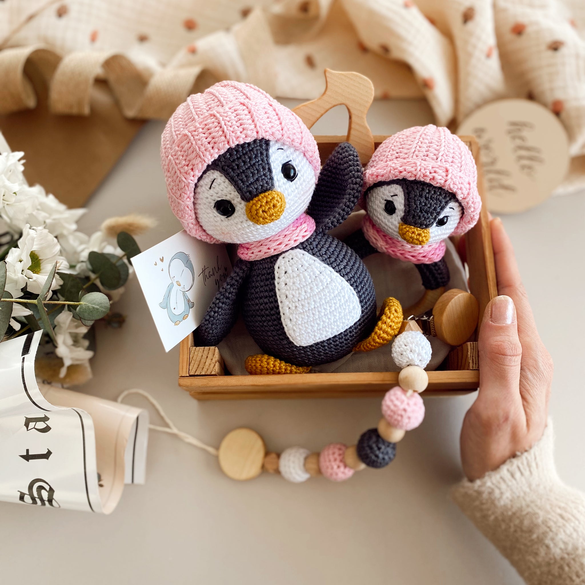 Amigurumi Şapkalı Penguen Bebek Seti – Mez Dizayn Tekstil İthalat