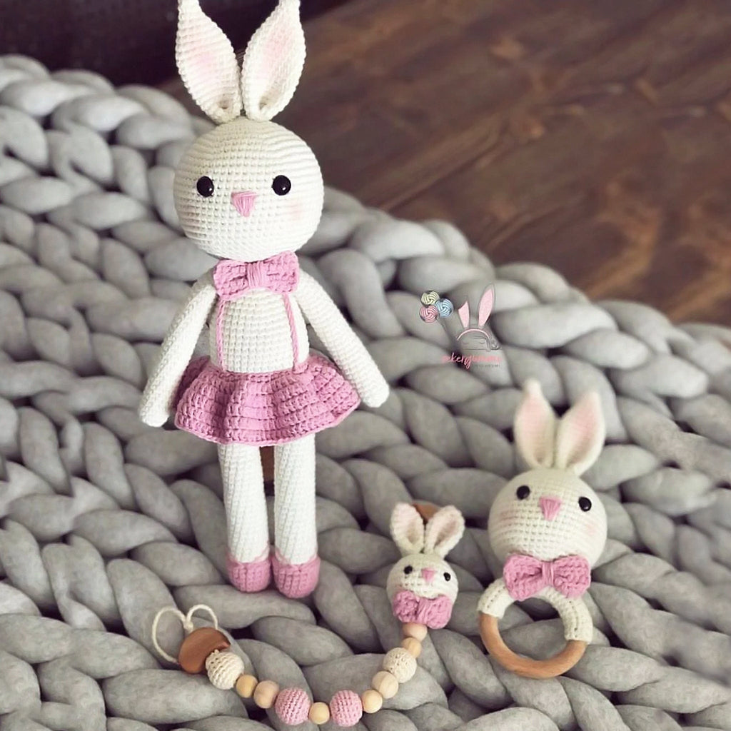 minihobievi Oyuncak Oyuncak Amigurumi Pembe Oyuncak Tavşan